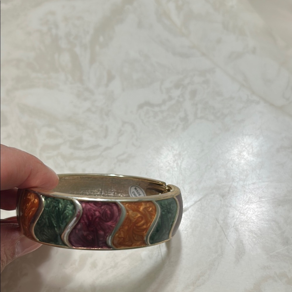 Colorful Enamel Bangle Bracelet